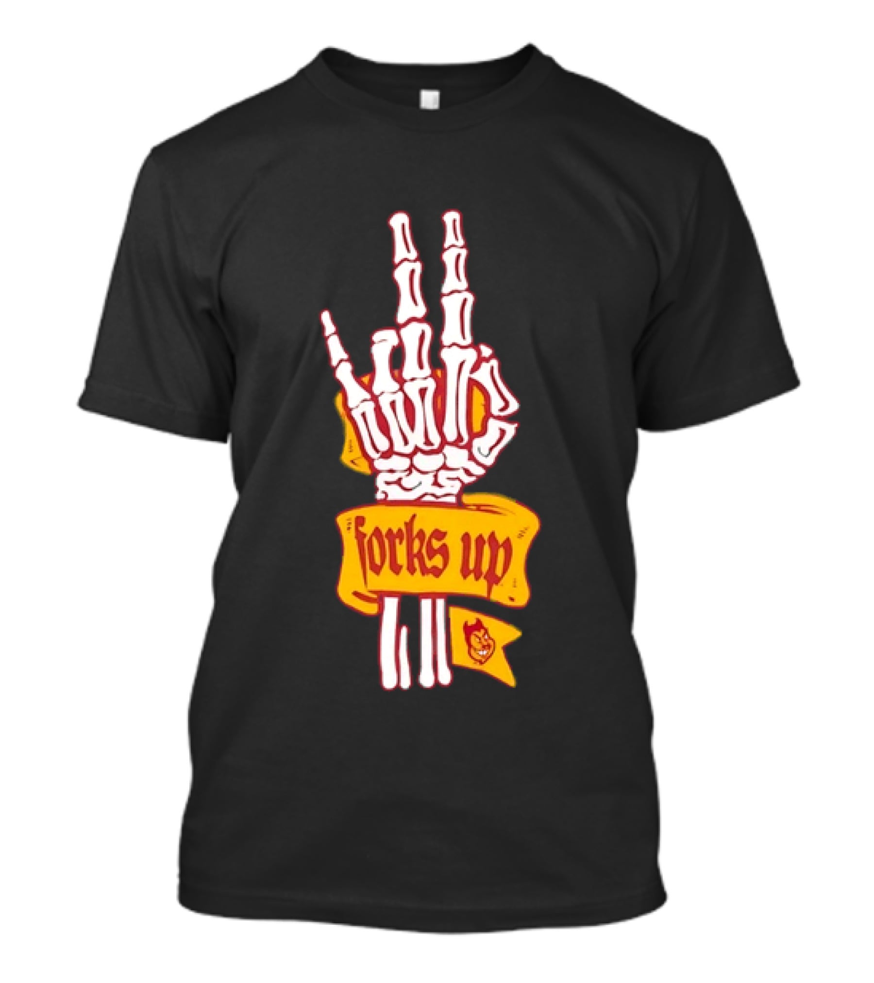 Arizona State Sun Devils Forks Up Skeleton Hand Fan Gear T-Shirt