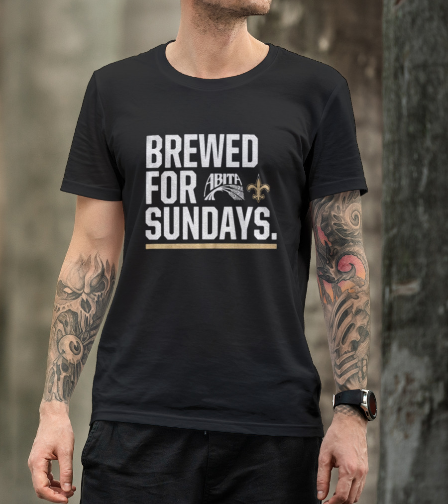 Brewed For Sundays New Orleans Saints Fleur De Lis Abita T-Shirt