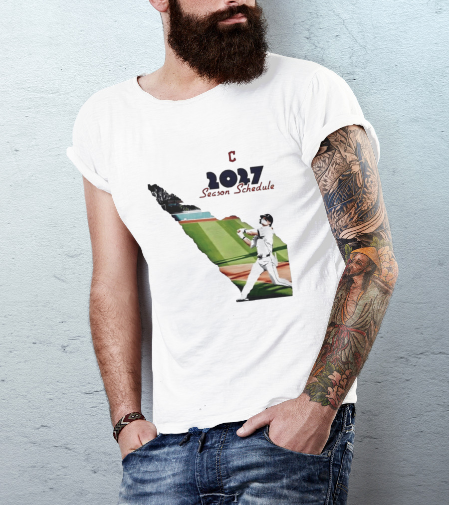 Cleveland Baseball 2027 Season Schedule Batter Action T-Shirt