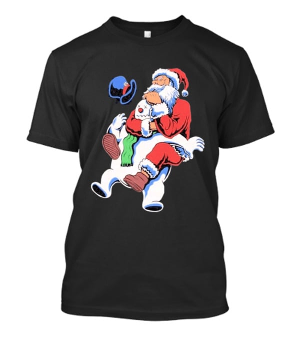 Jiu Jitsu Santa Rear Naked Choke Snowman Christmas T-Shirt