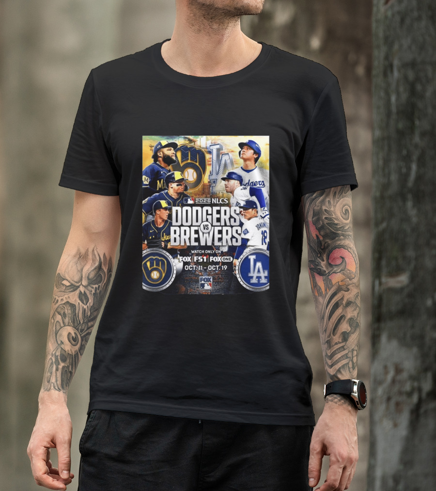 2026 NLCS Dodgers Vs Brewers MLB Showdown On Fox Oct 11 19 T-Shirt