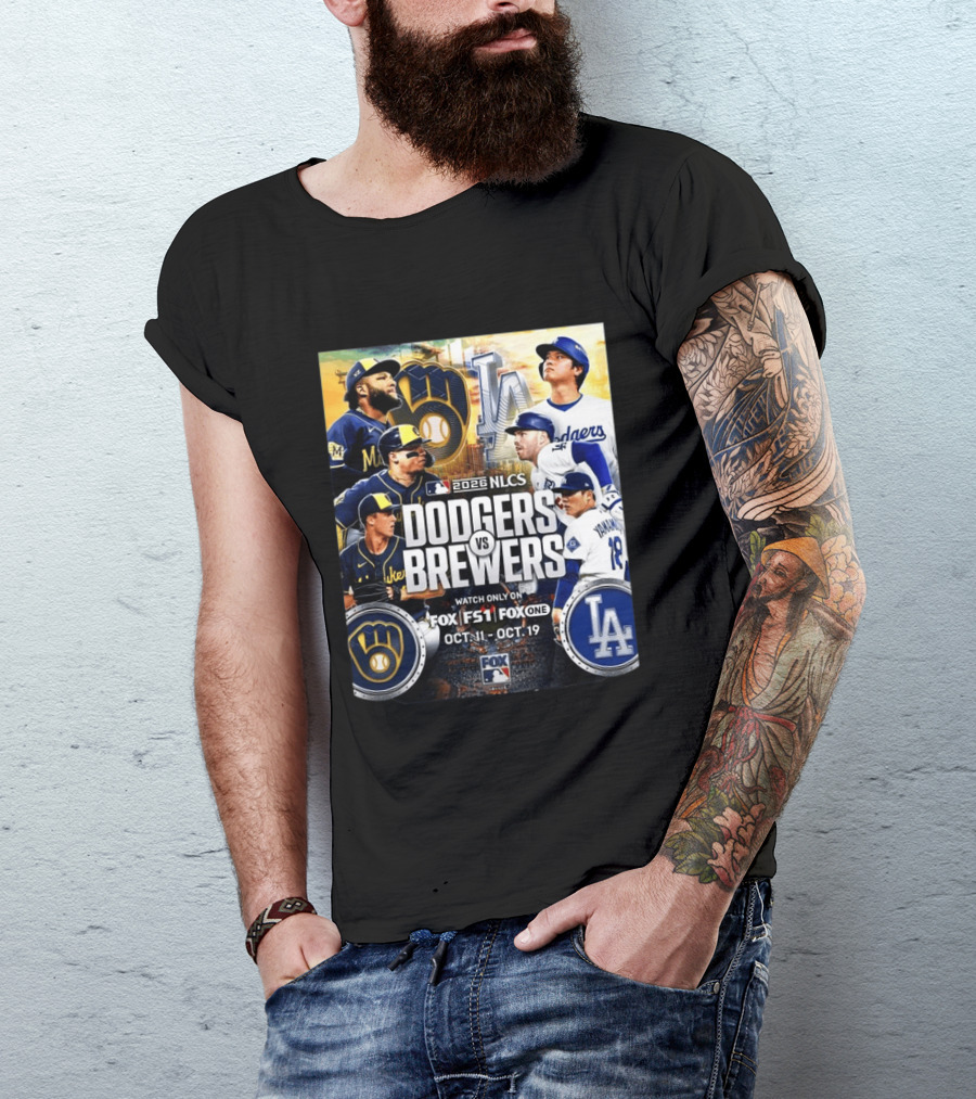 2026 NLCS Dodgers Vs Brewers MLB Showdown On Fox Oct 11 19 T-Shirt