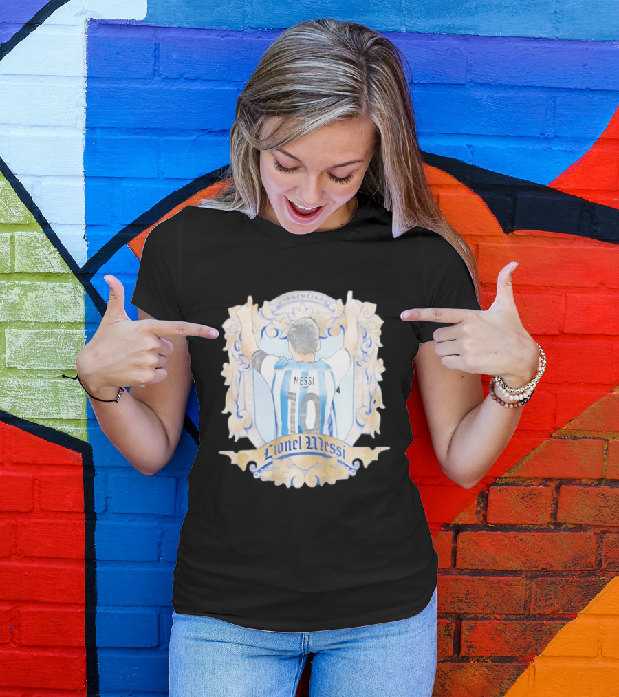 Lionel Messi Argentina Number 10 Football Jersey T-Shirt