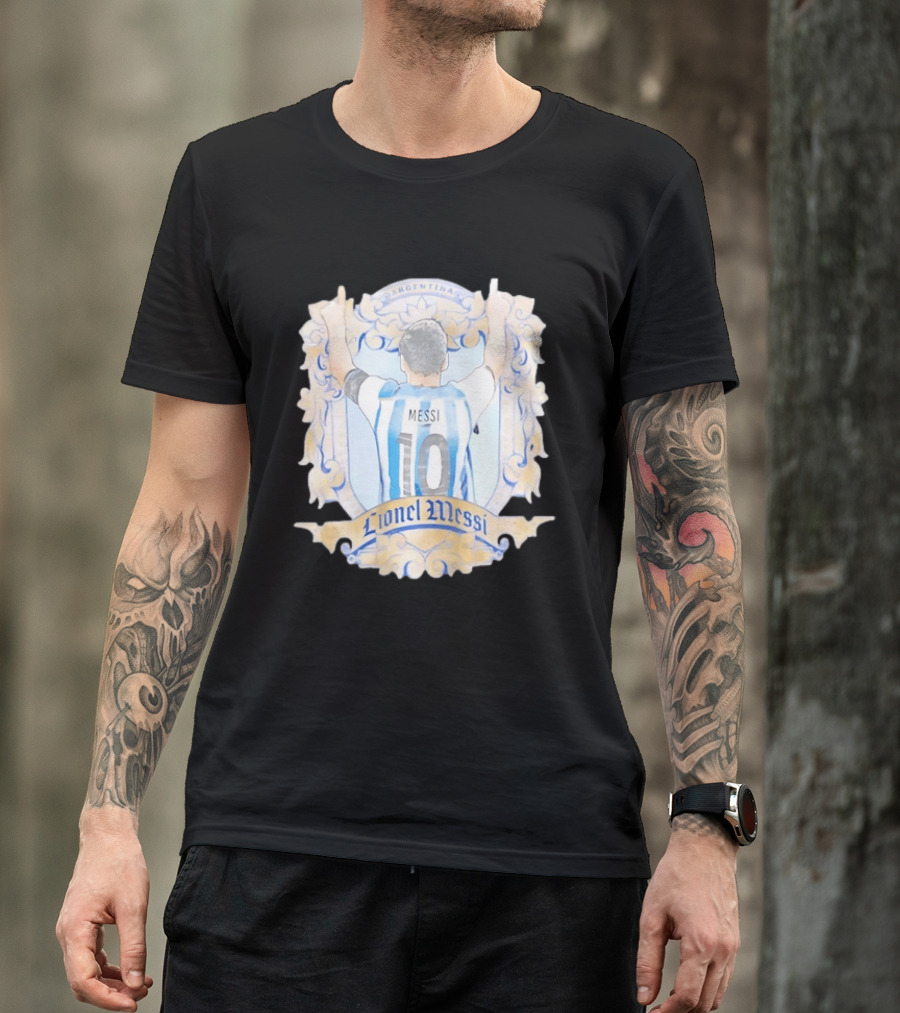 Lionel Messi Argentina Number 10 Football Jersey T-Shirt