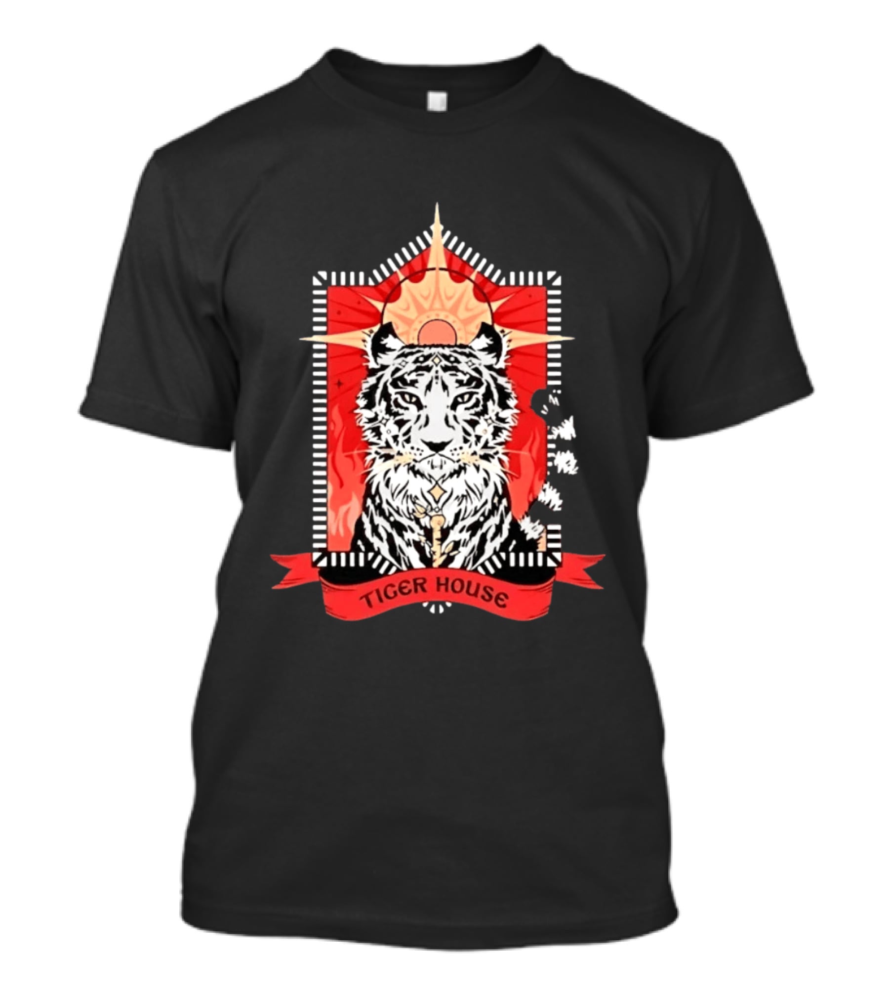 Tiger House Celestial Animal Sunburst Tiger T-Shirt