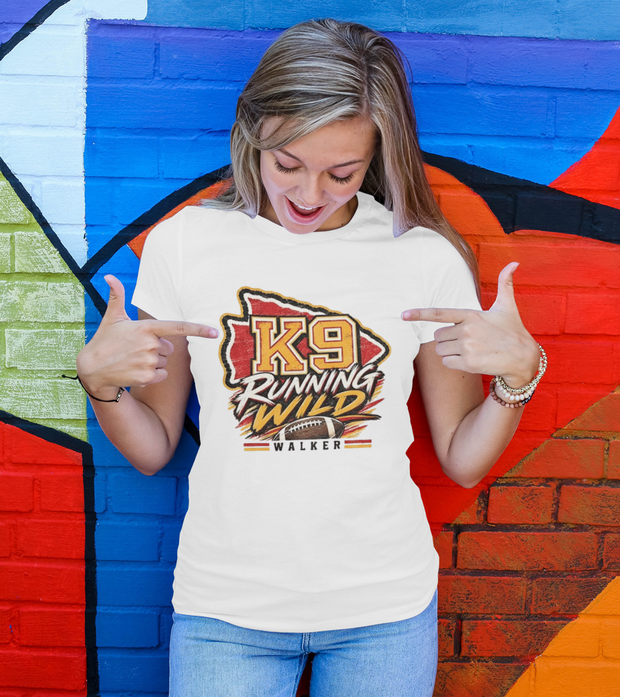 Walker K9 Running Wild Football Kansas City Sports Gameday T-Shirt
