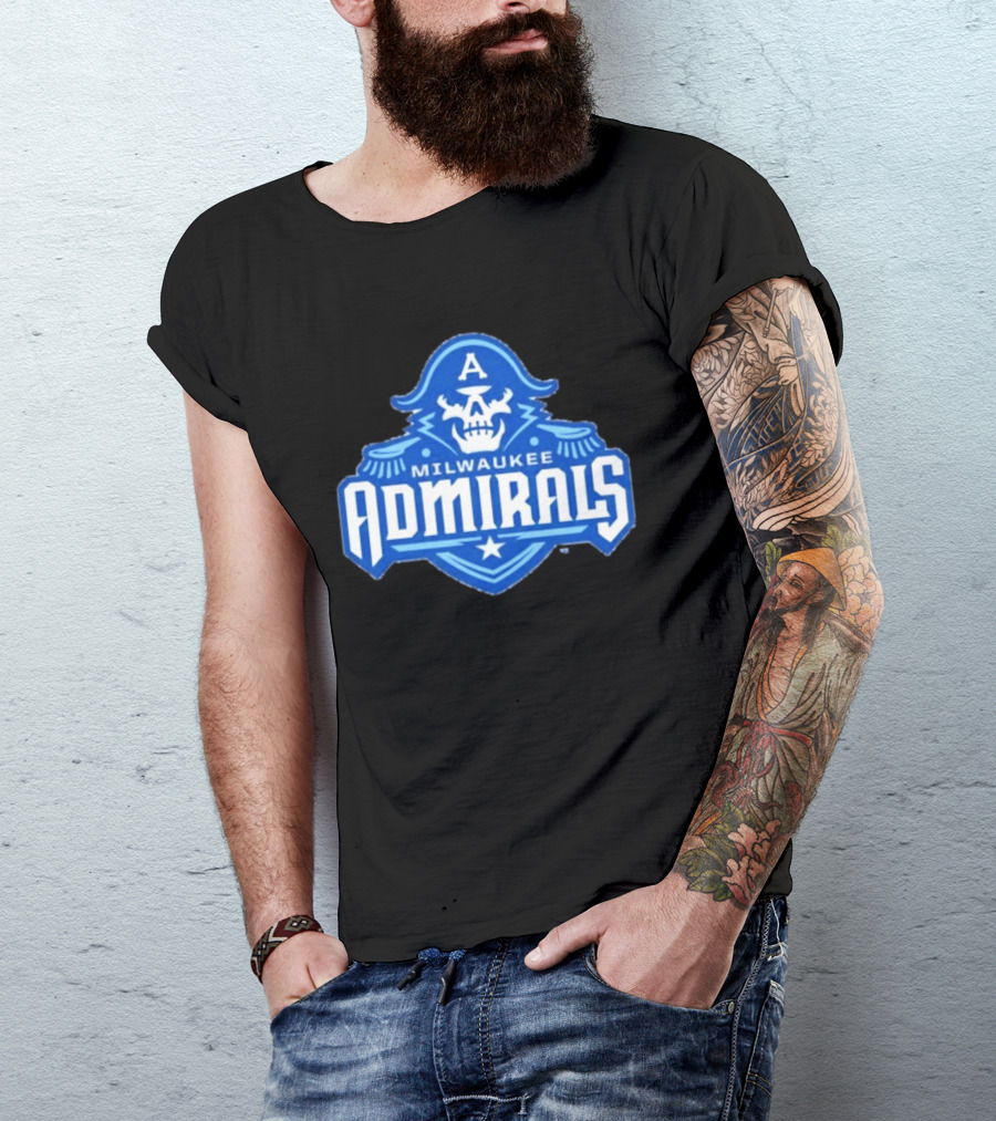 Milwaukee Admirals AHL Hockey Team Spooky Skeleton T-Shirt