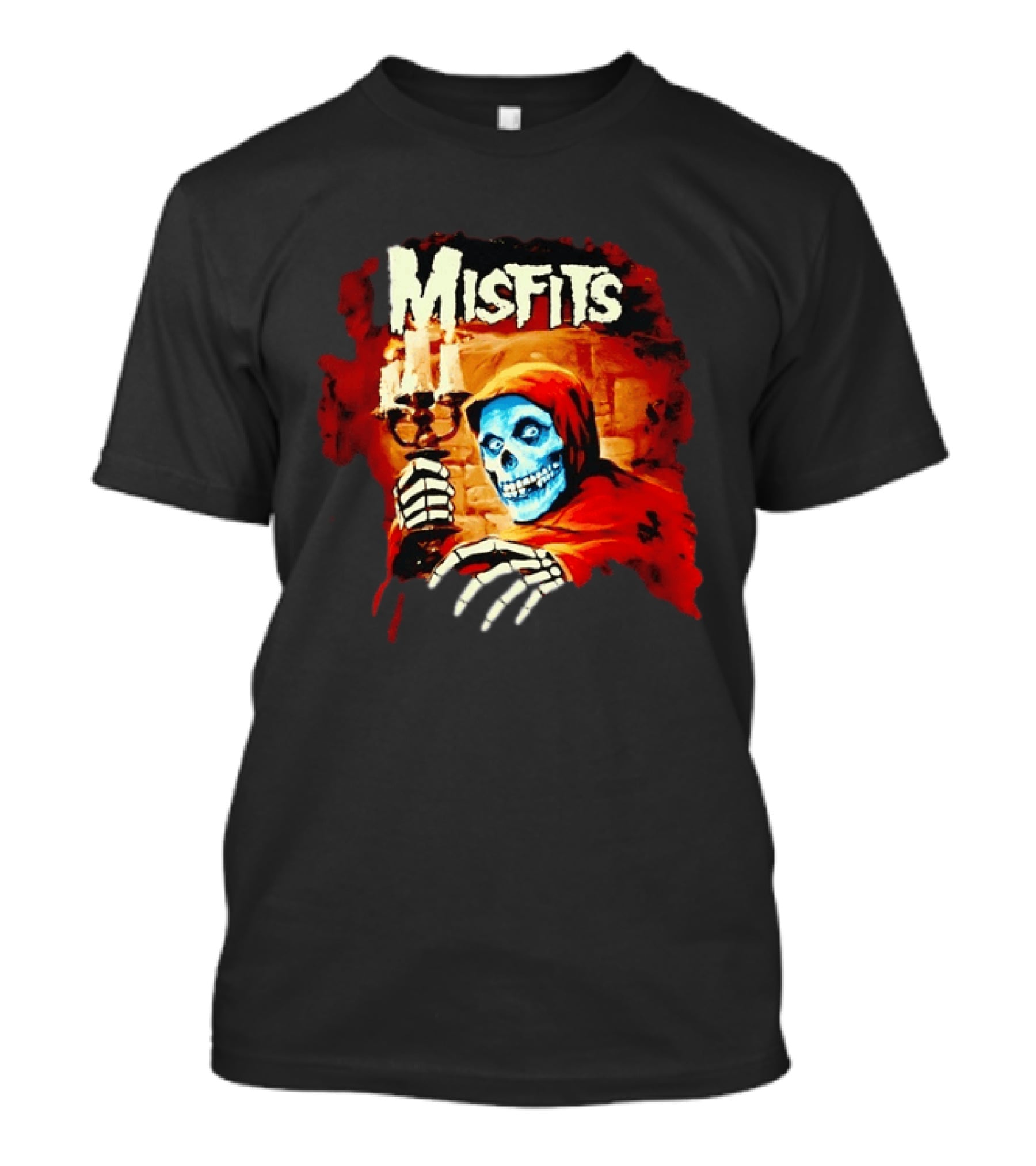 Misfits Crimson Ghost Candle Holder Punk Rock Skeleton T-Shirt