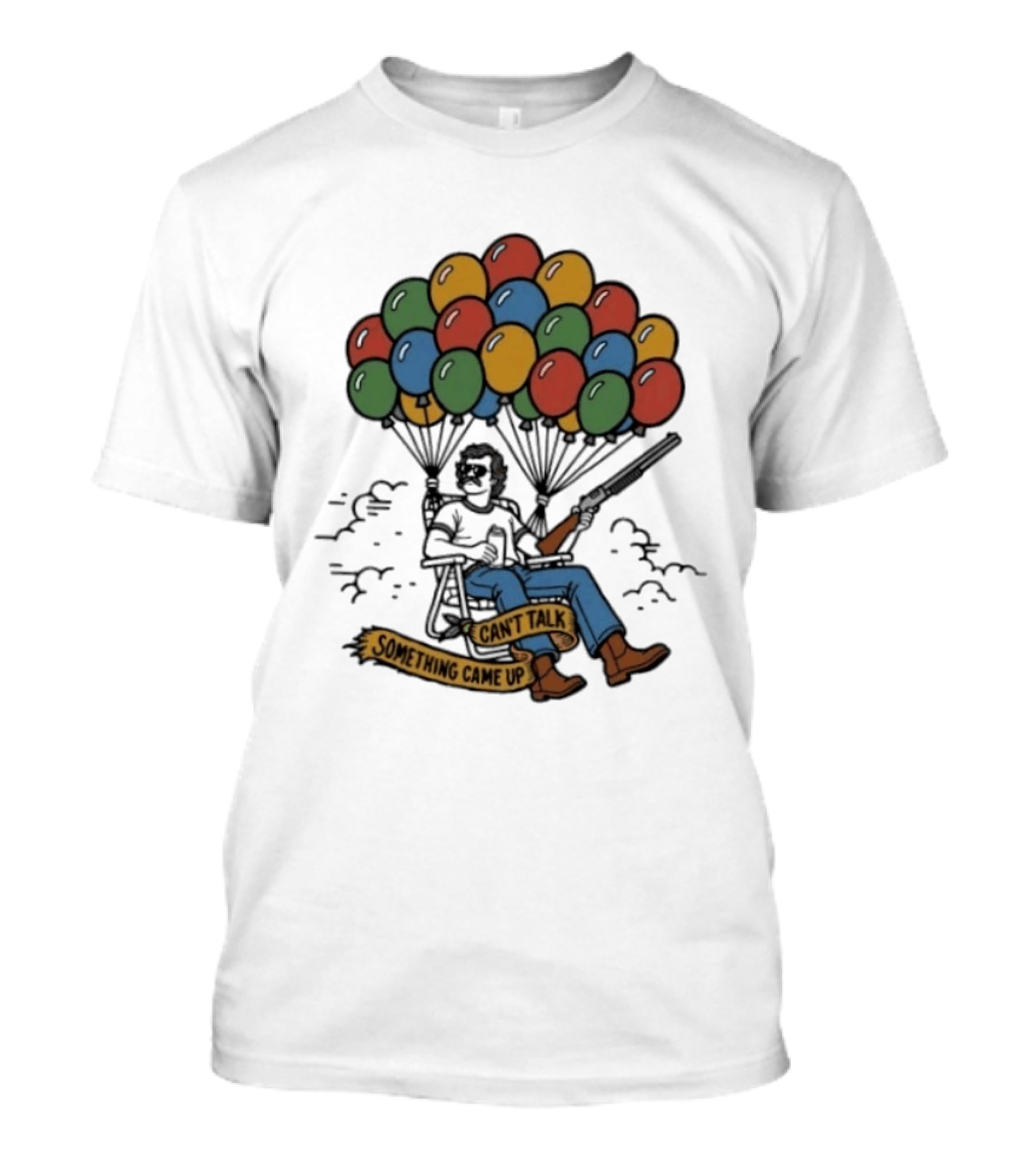 Can't Talk Something Came Up Balloon Floating Chair Man T-Shirt