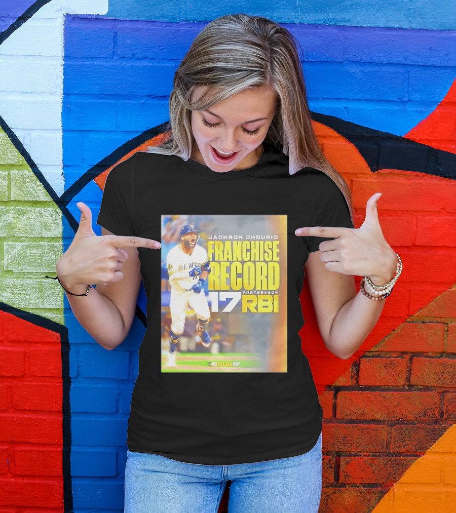 Jackson Chourio Franchise Record 17 RBI Postseason Milwaukee Brewers T-Shirt