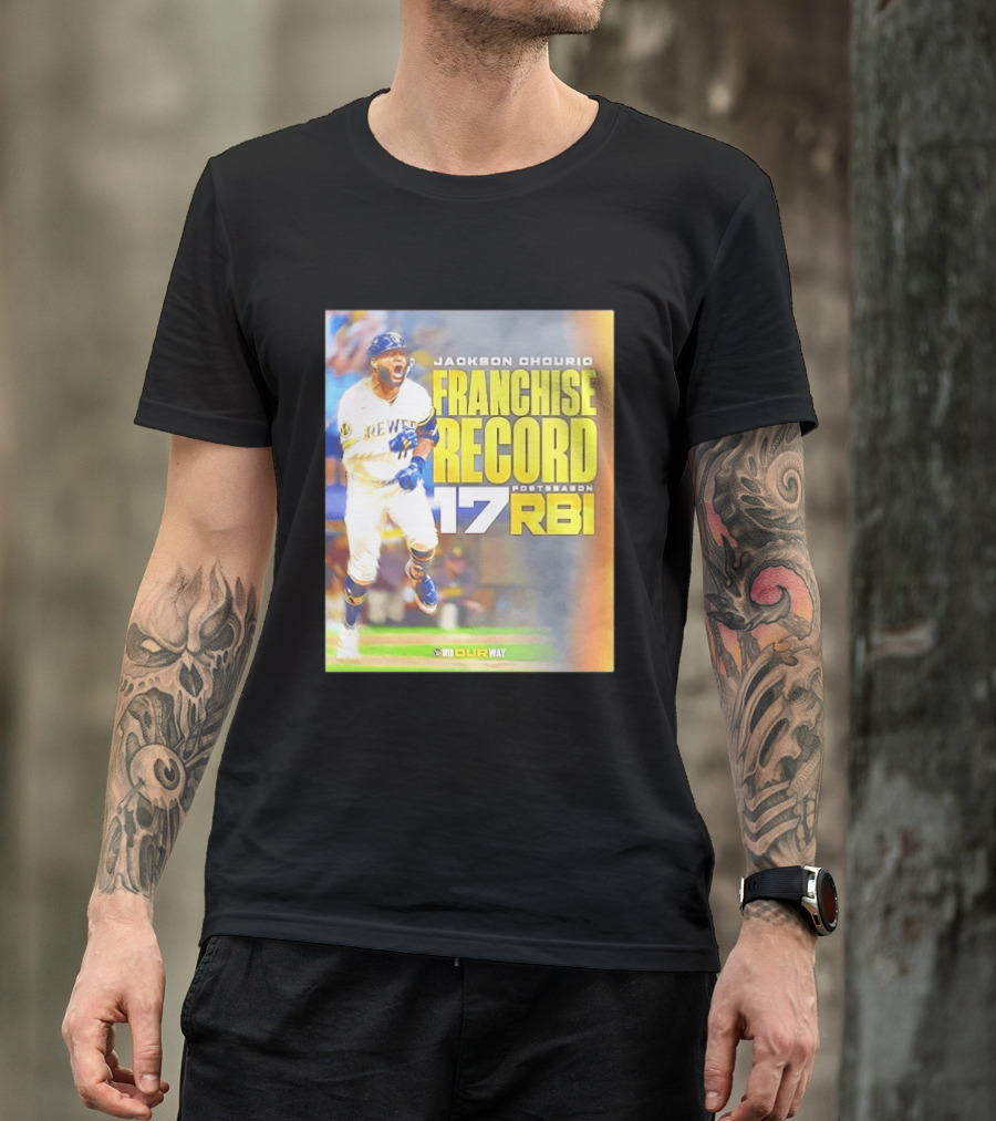 Jackson Chourio Franchise Record 17 RBI Postseason Milwaukee Brewers T-Shirt