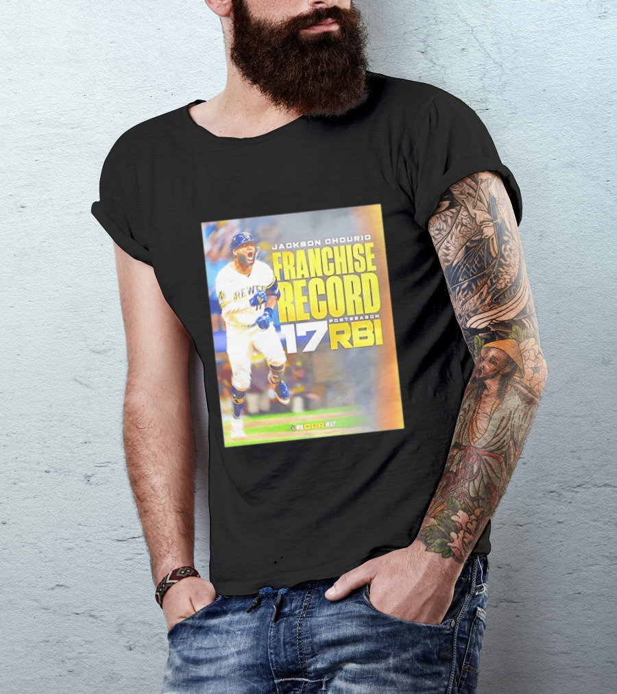 Jackson Chourio Franchise Record 17 RBI Postseason Milwaukee Brewers T-Shirt