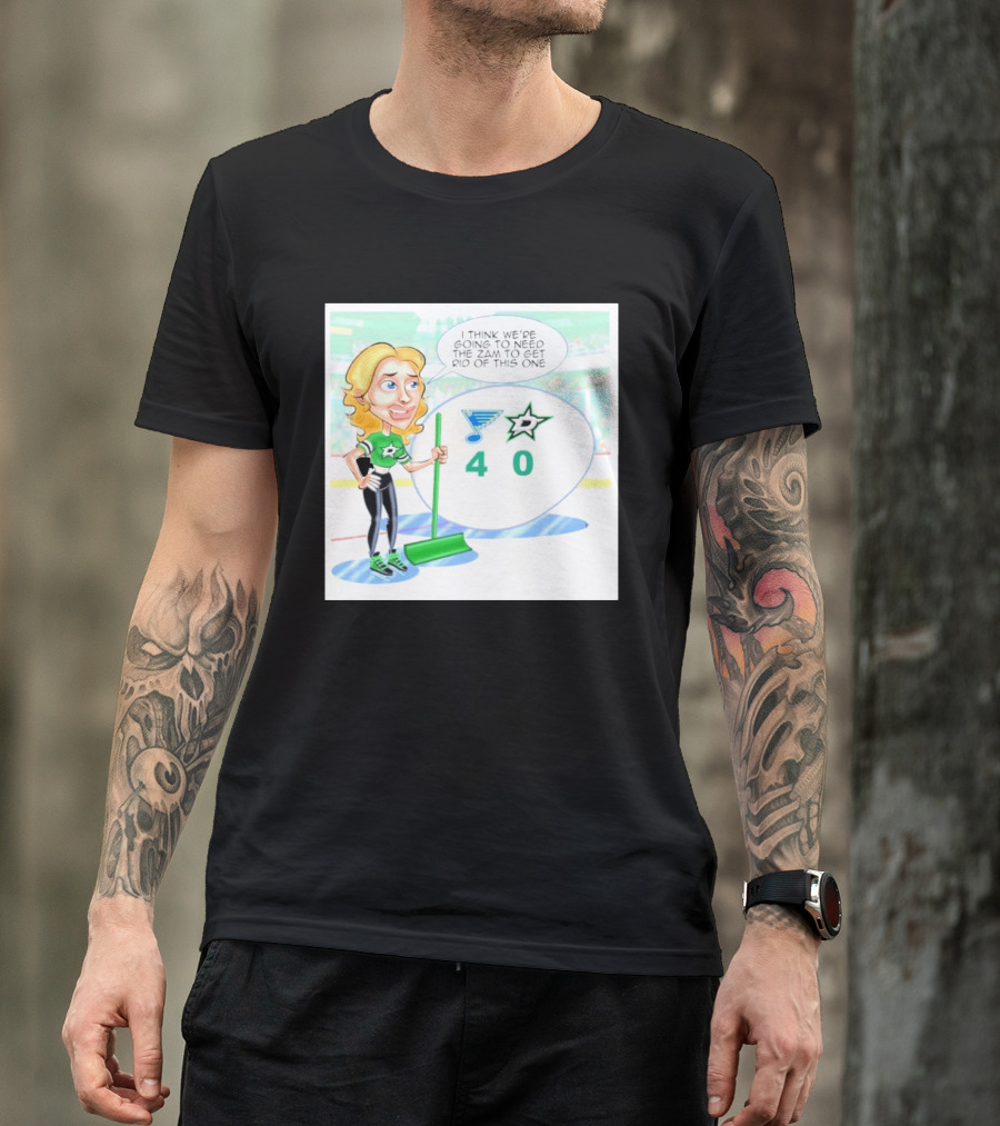 St Louis Blues Vs Dallas Stars Hockey 4 0 Cartoon With Humor And Zamboni Joke T-Shirt