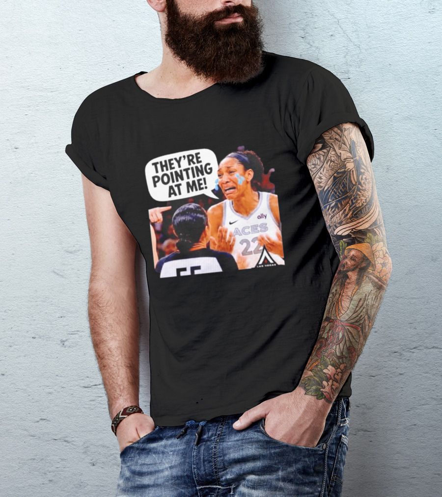 Las Vegas Aces No 22 They're Pointing At Me Meme T-Shirt