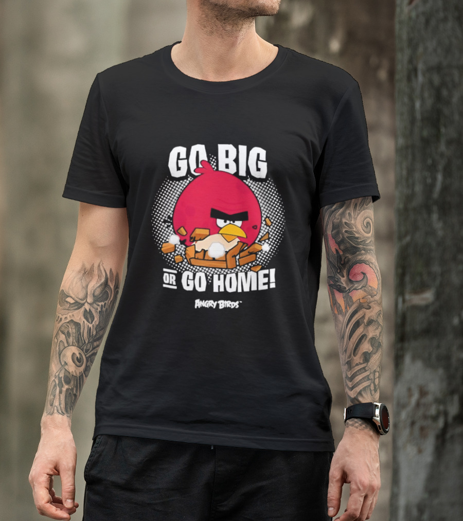 Angry Birds Go Big Or Go Home Red Bird Gaming T-Shirt