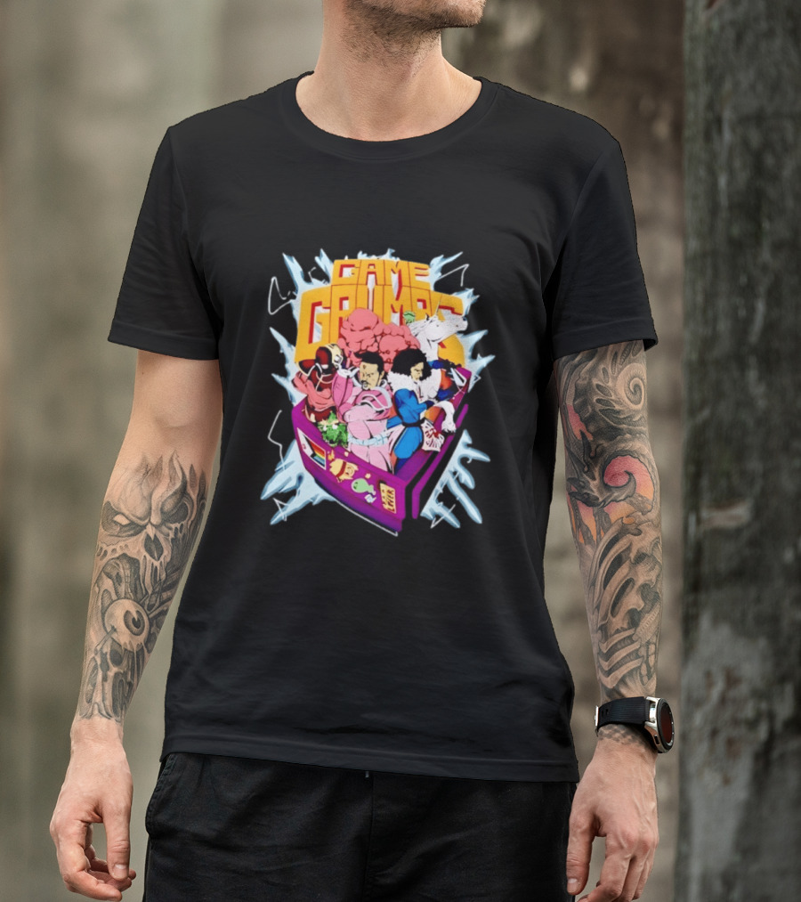 Game Grumps YouTube Gaming Retro Arcade Characters Explosion T-Shirt