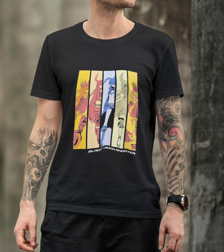 Black Rock Shooter Anime Characters Panel T-Shirt