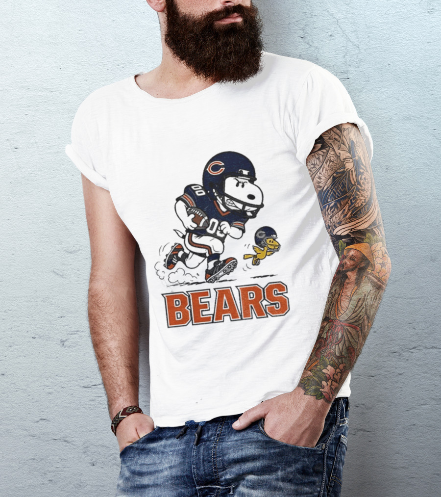 Chicago Bears Snoopy And Woodstock Football Team Fan T-Shirt