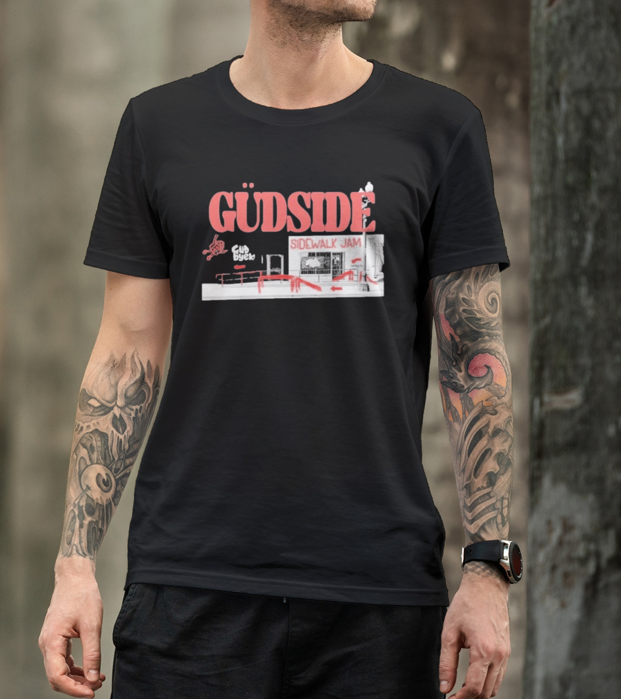 Güdside Sidewalk Jam Güd Byek Skateboard Street T-Shirt