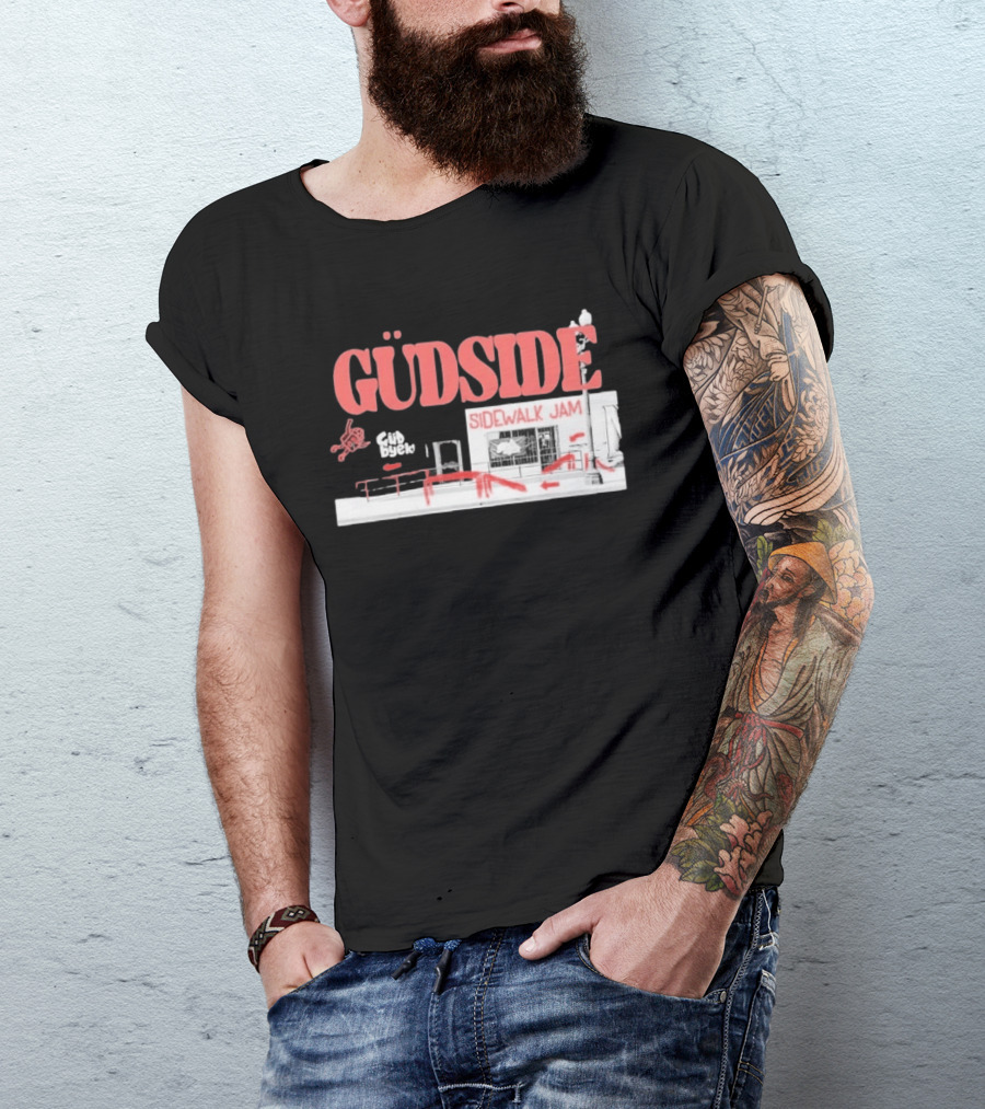 Güdside Sidewalk Jam Güd Byek Skateboard Street T-Shirt