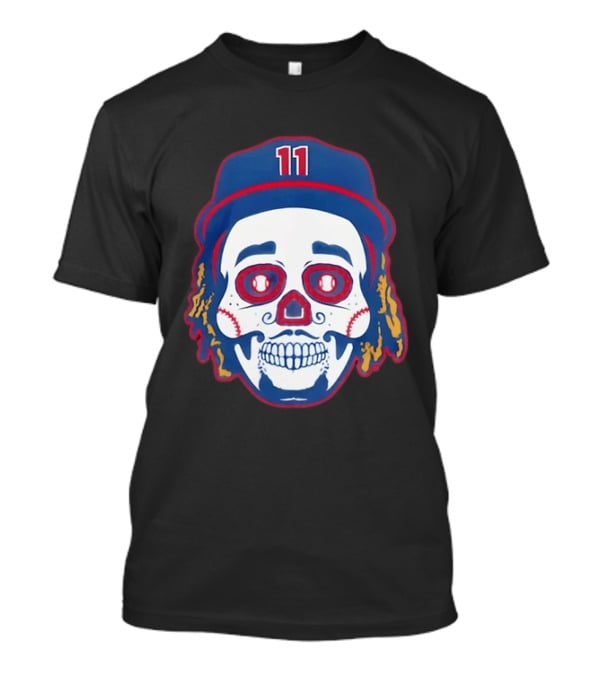 José Ramírez 11 Cleveland Guardians Sugar Skull Baseball Player T-Shirt