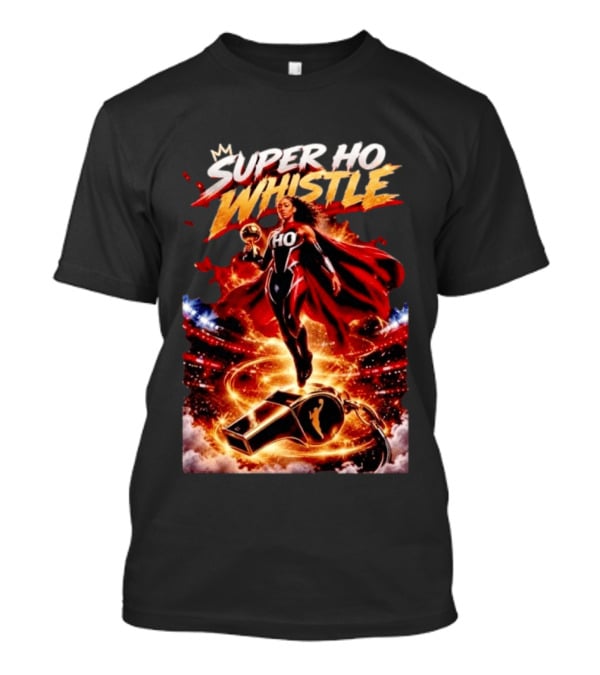 Super Ho Whistle WNBA Basketball Comic Style Heroine T-Shirt