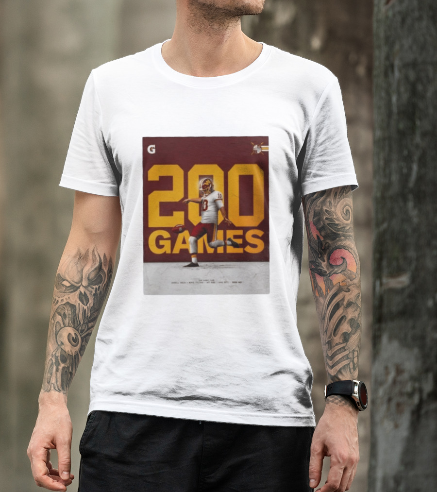 200 Games Tress Way 200 Games Club Washington Commanders T-Shirt