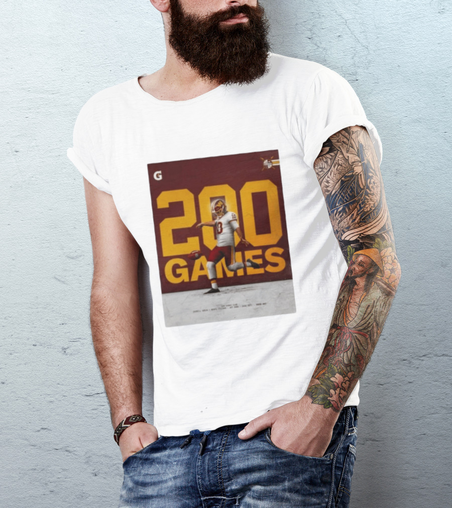 200 Games Tress Way 200 Games Club Washington Commanders T-Shirt