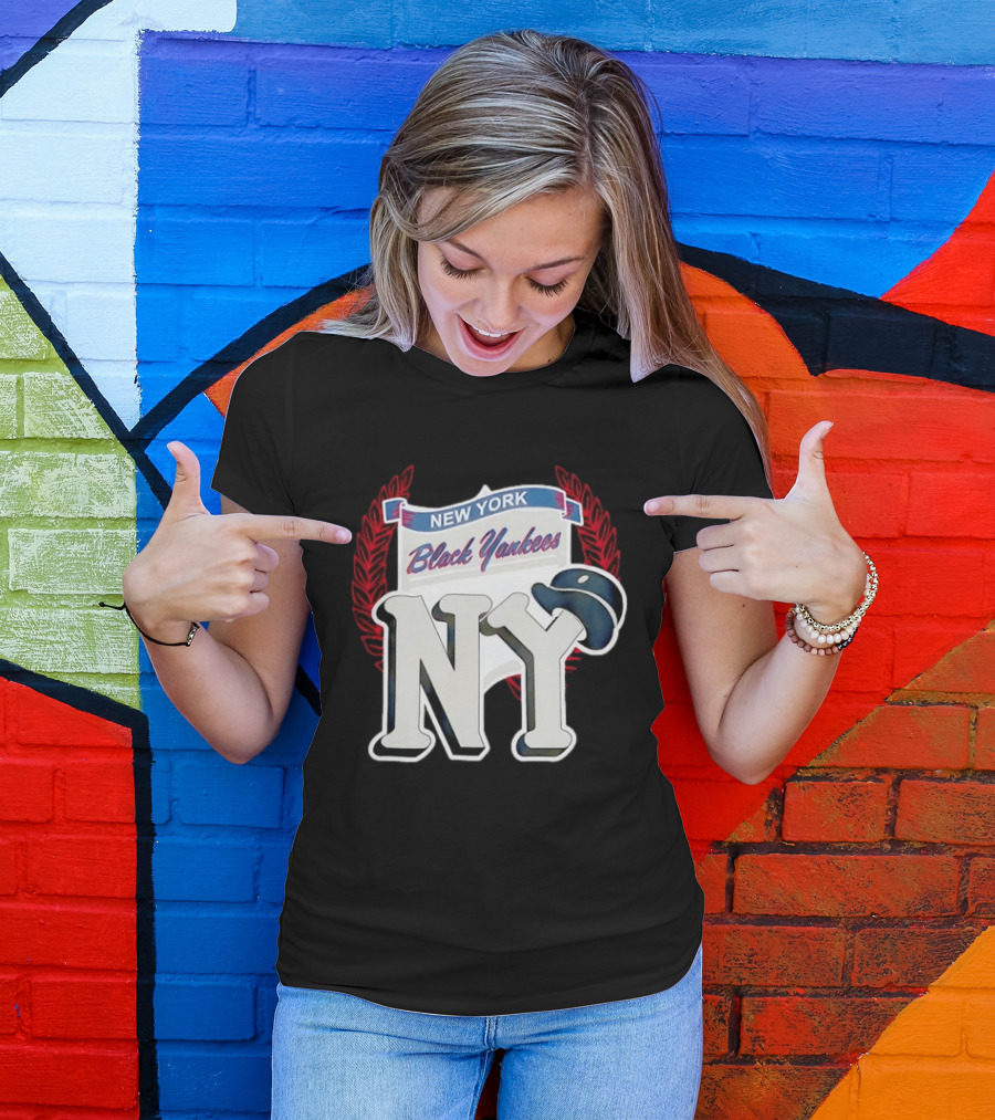 New York Black Yankees NY Negro Leagues History Emblem With Cap T-Shirt