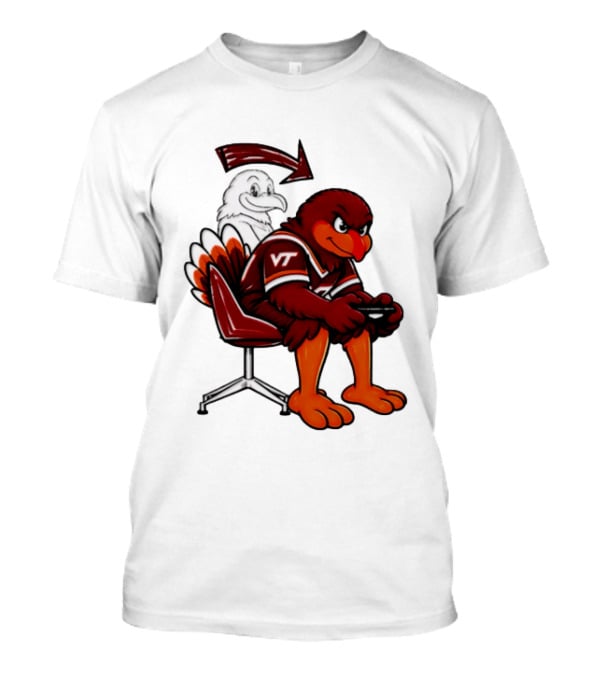 Virginia Tech Hokies Turkey Playing Video Game NCAAF Team Spirit T-Shirt