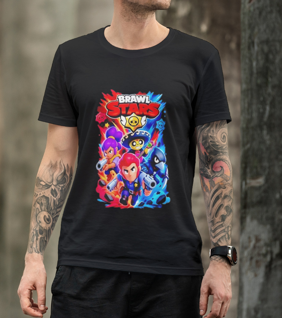 Brawl Stars Characters Action Group Gaming Showdown T-Shirt