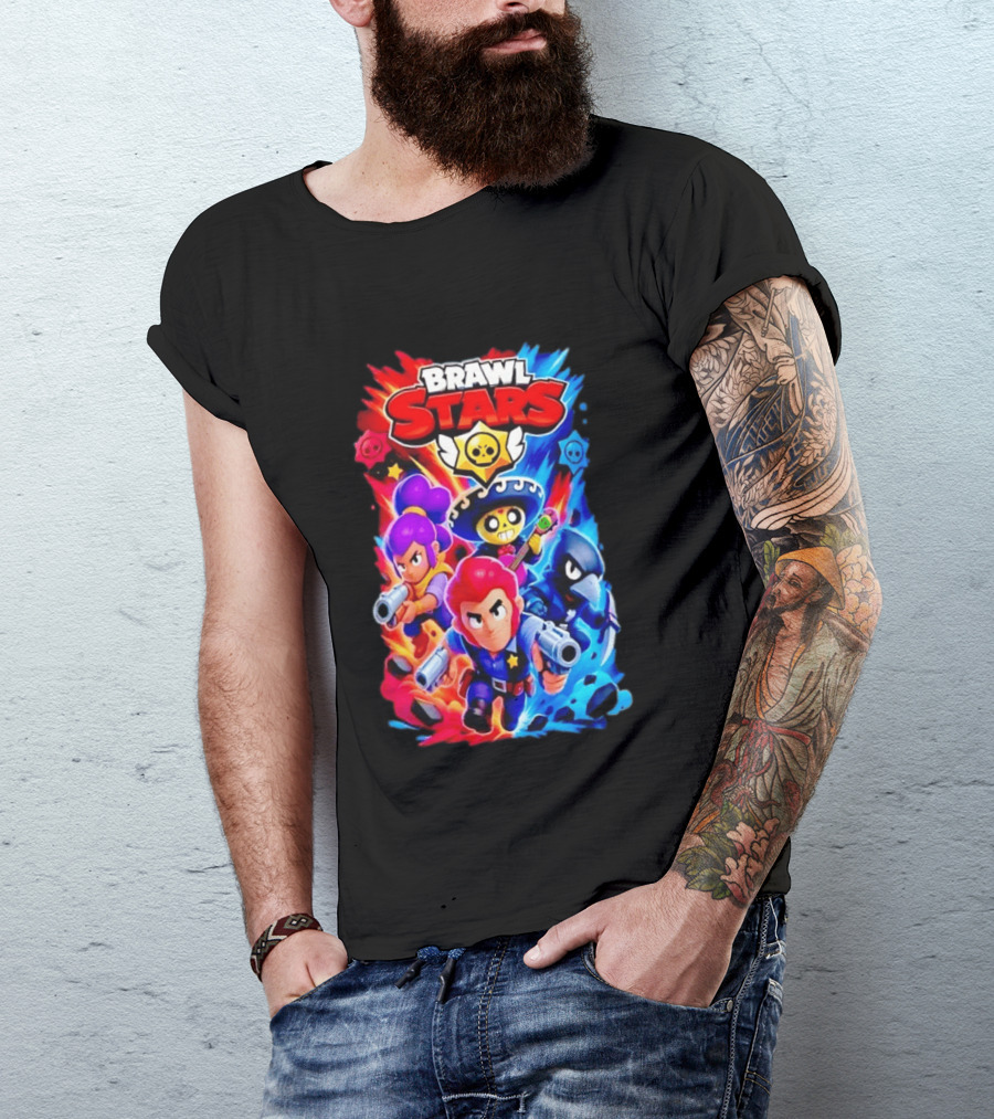 Brawl Stars Characters Action Group Gaming Showdown T-Shirt