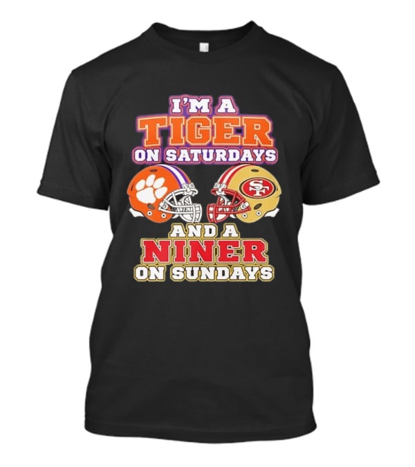 Clemson Tigers On Saturdays Niner On Sundays Football Collaboration T-Shirt