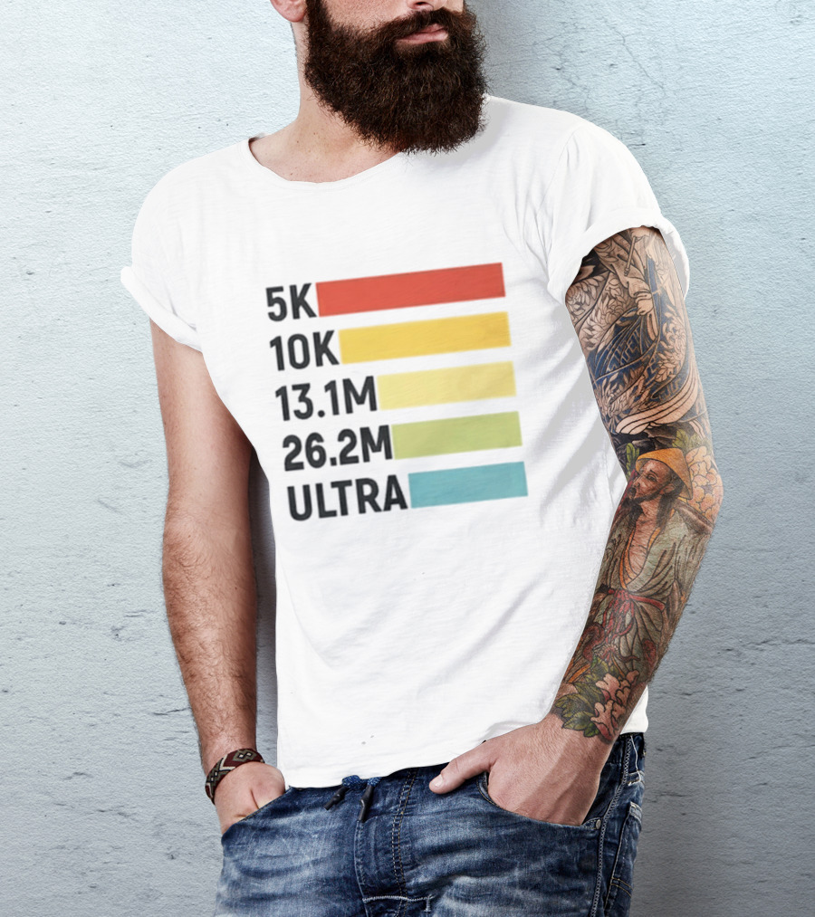 5K 10K 13.1M 26.2M Ultra Running Distance Chart T-Shirt