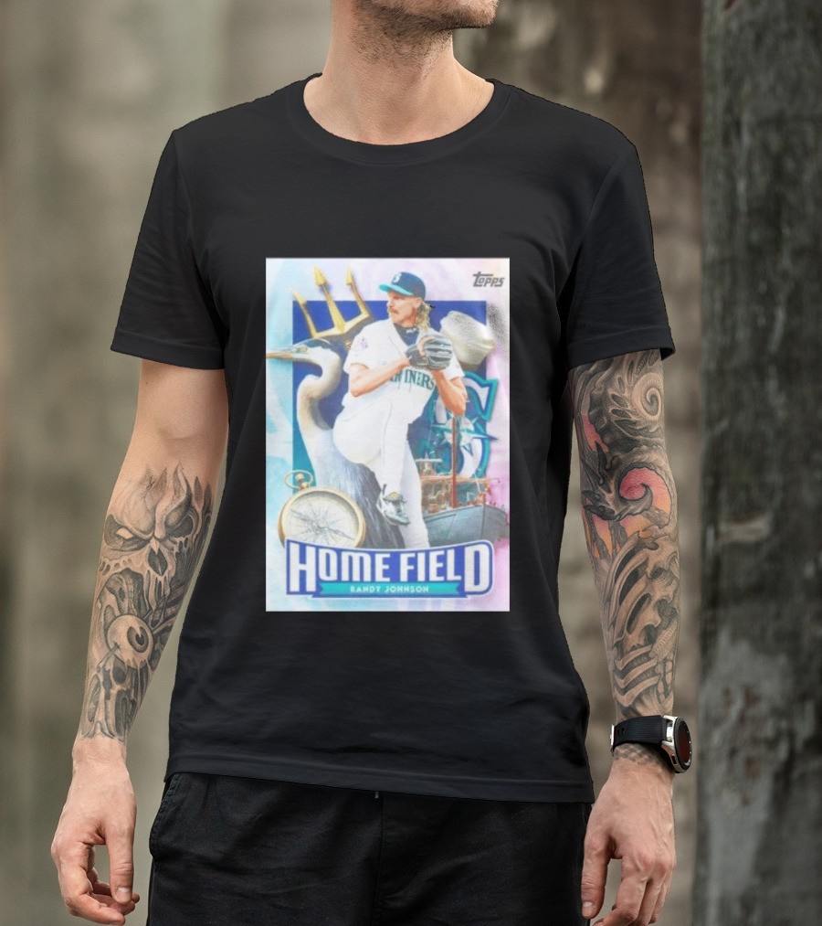 Randy Johnson Seattle Mariners Topps Home Field Baseball Card Mariners T-Shirt