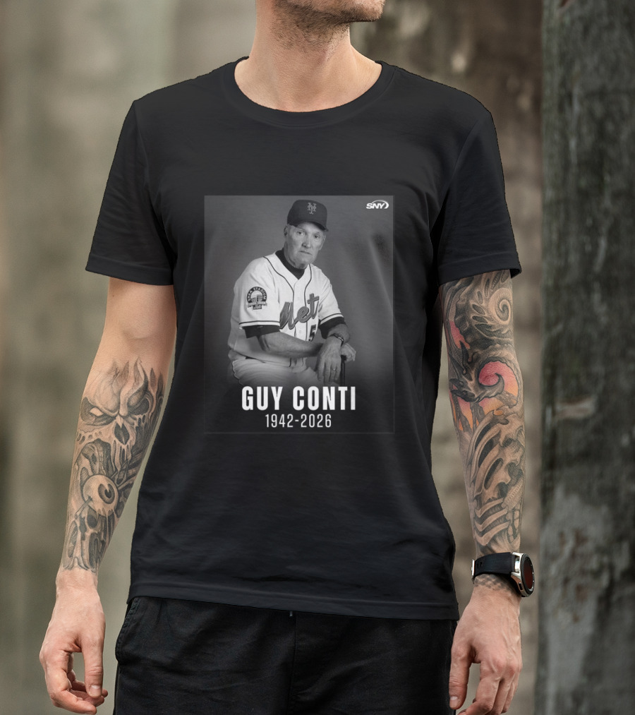 Guy Conti 1942 2026 Mets Coach SNY Memoriam T-Shirt
