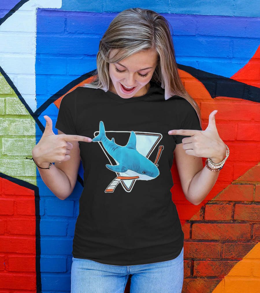 San Jose Sharks Hockey Stick Triangle Plush Toy T-Shirt