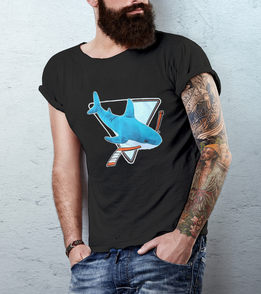 San Jose Sharks Hockey Stick Triangle Plush Toy T-Shirt
