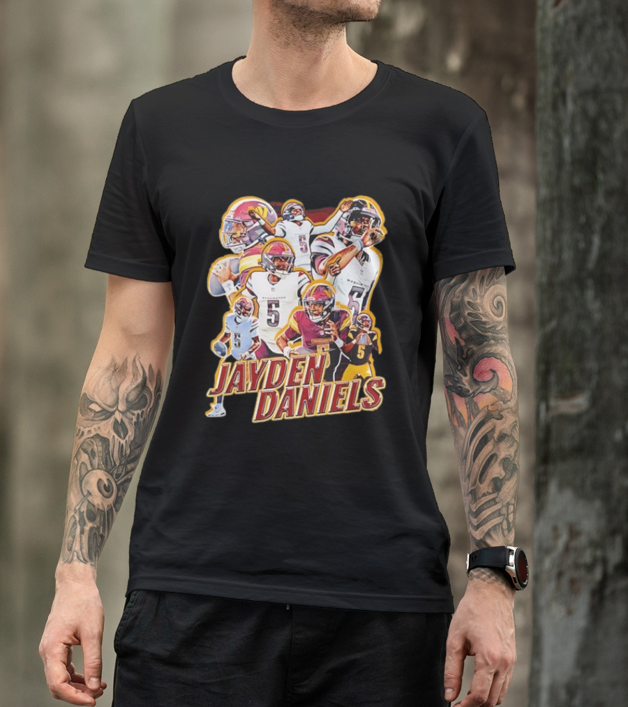 Jayden Daniels Washington Commanders Quarterback Number 5 T-Shirt