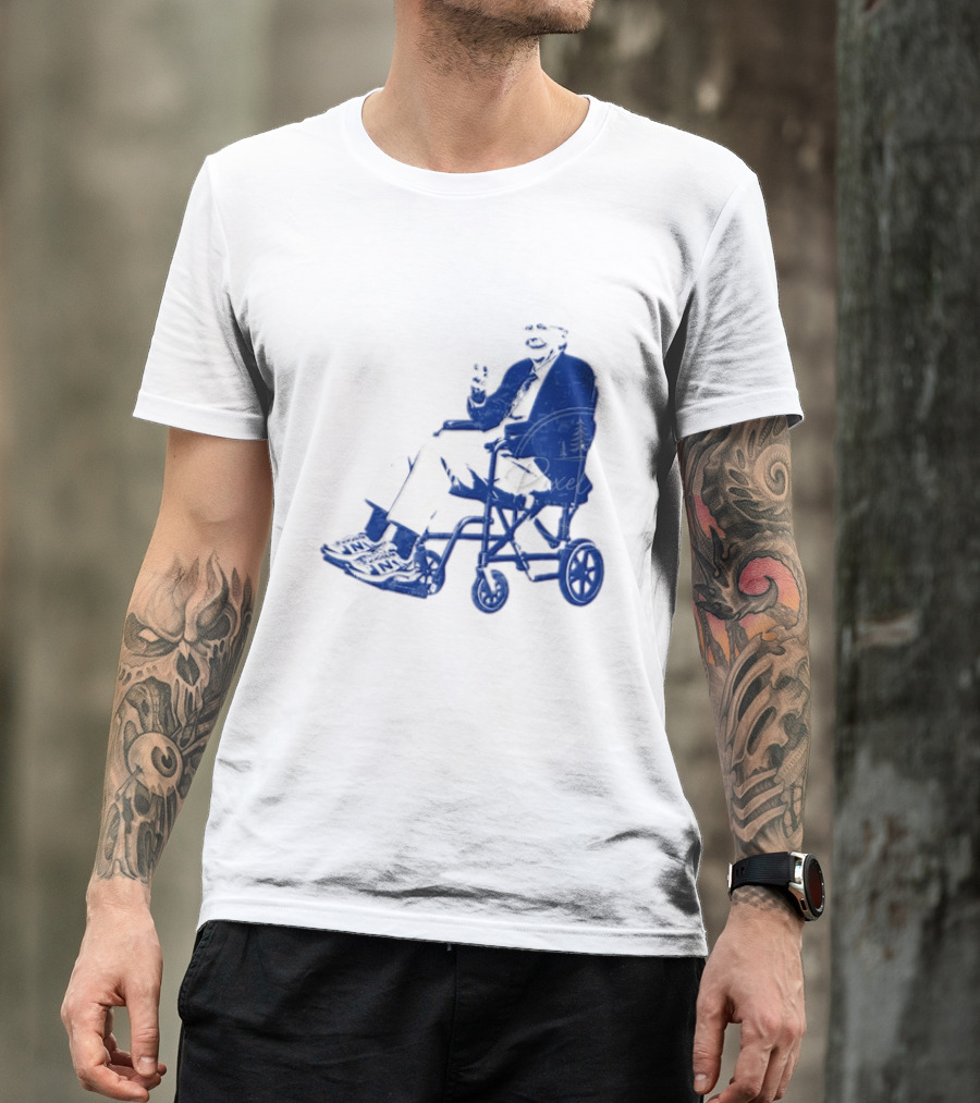Kentucky Political Humor Go For Two Finger Man In Wheelchair Sneakers T-Shirt