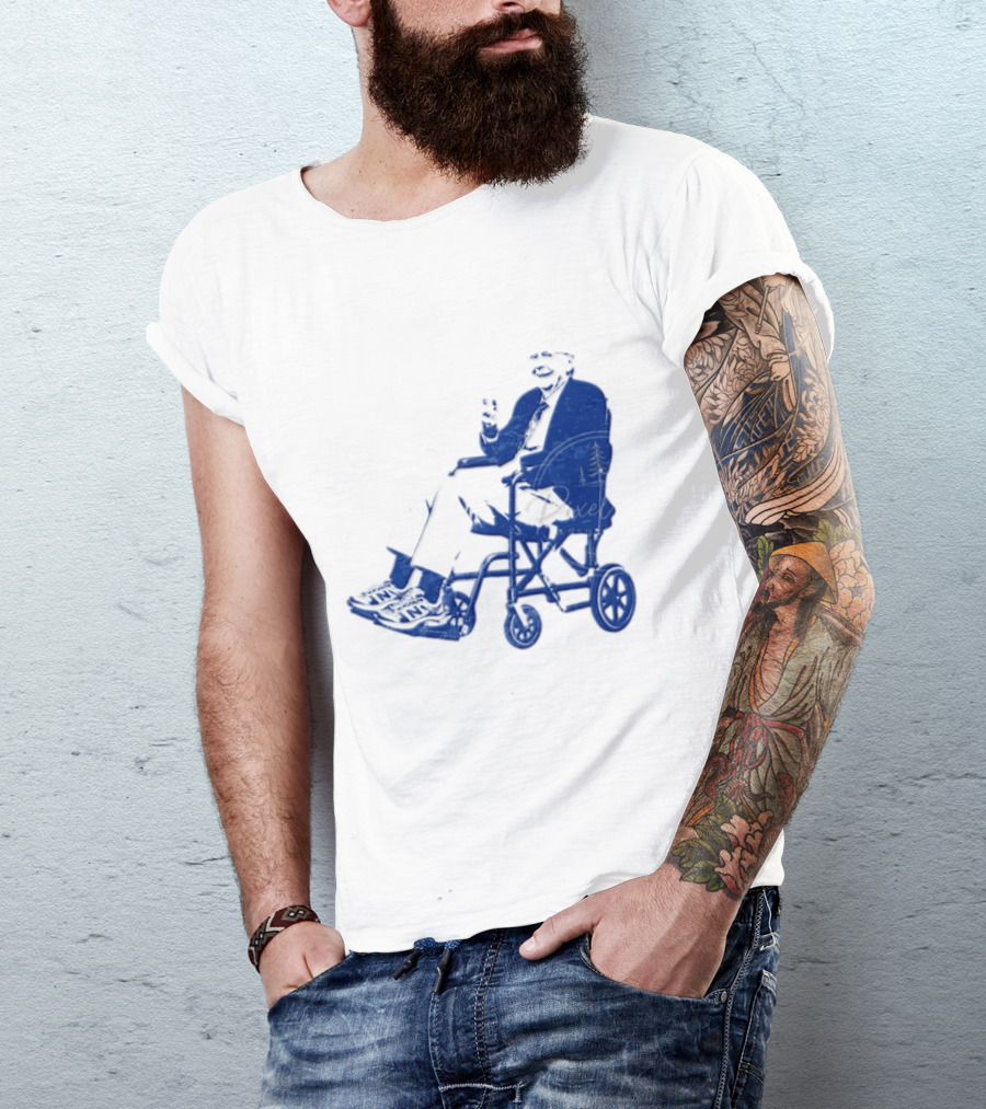 Kentucky Political Humor Go For Two Finger Man In Wheelchair Sneakers T-Shirt