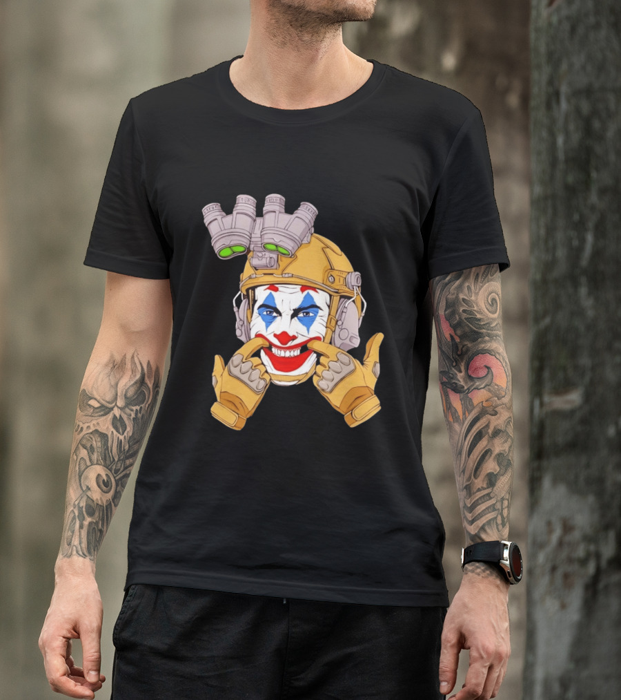 Joker Tactical Soldier Helmet Night Vision Clown Face T-Shirt