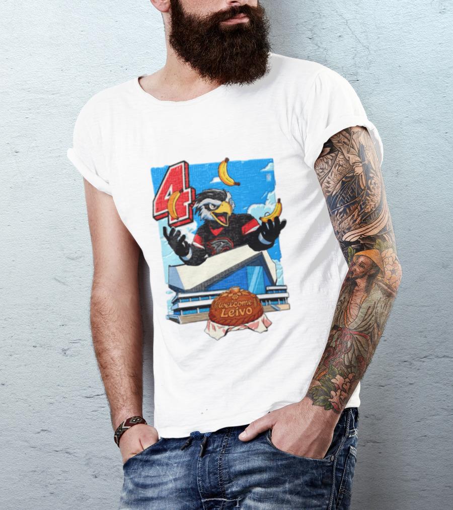 Leivo Welcome 4 Hawk In Hockey Jersey With Bananas In Front Of Arena T-Shirt
