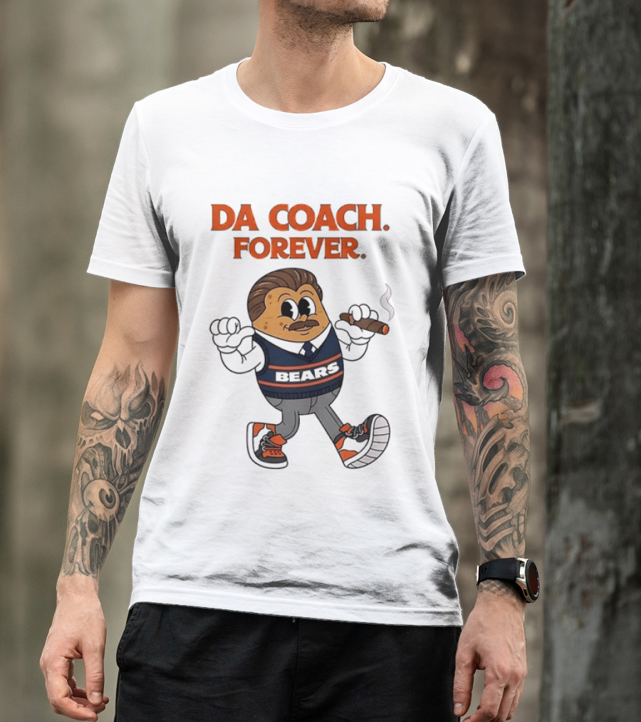 Chicago Bears Mike Ditka Da Coach Forever Iconic Cartoon Character Smoking Cigar T-Shirt