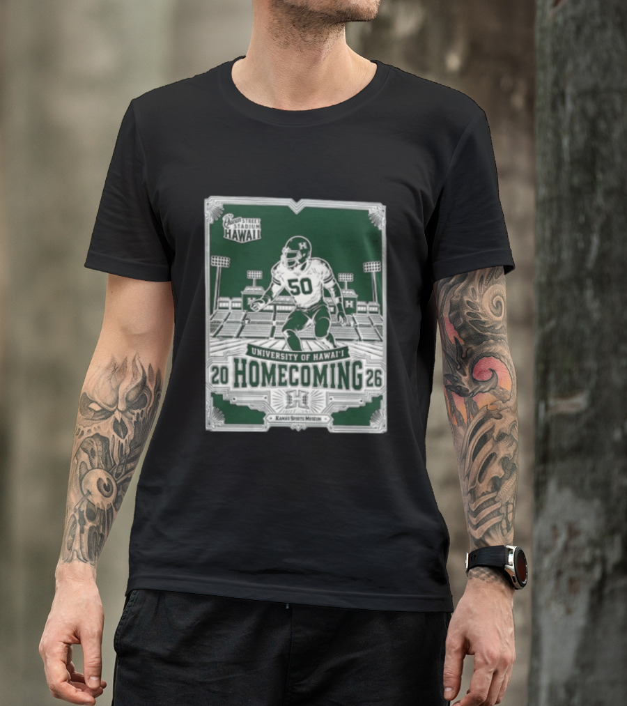 Queen Street Stadium Hawaii University Of Hawaii Homecoming 2026 Kanui Sports Museum T-Shirt