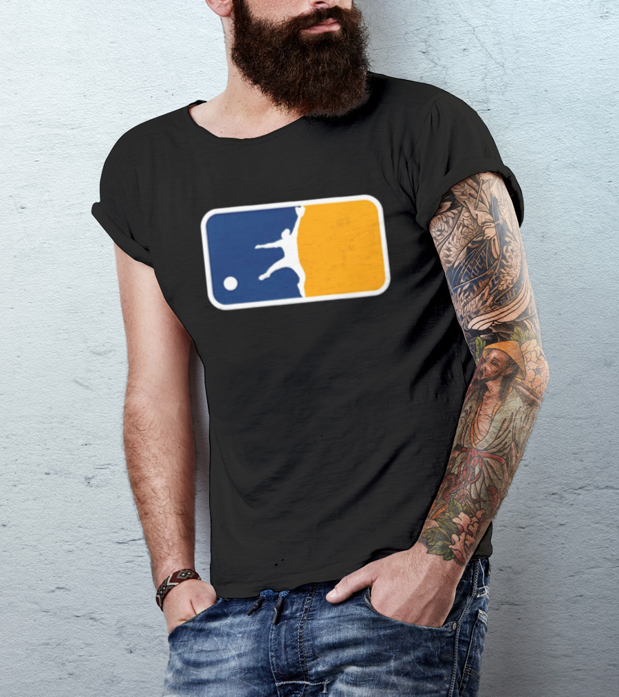 Milwaukee Brewers Baseball Leaping Catch Icon Luis Lara T-Shirt