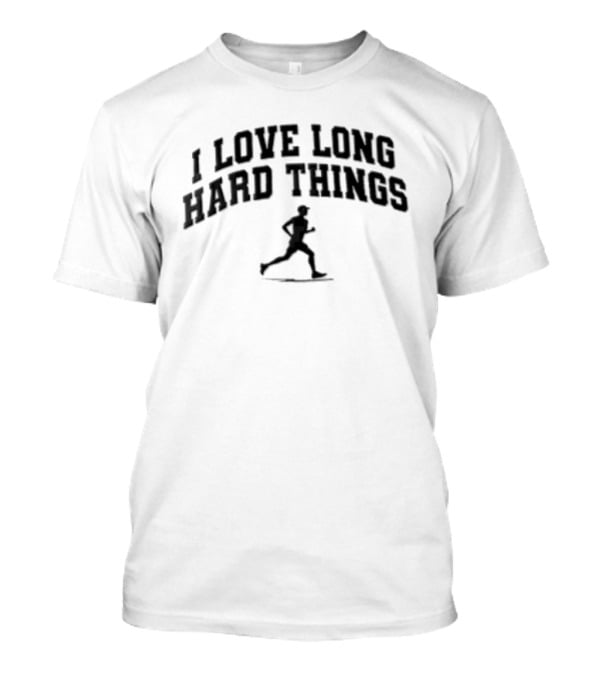 I Love Long Hard Things Running Man Wearing Cap T-Shirt