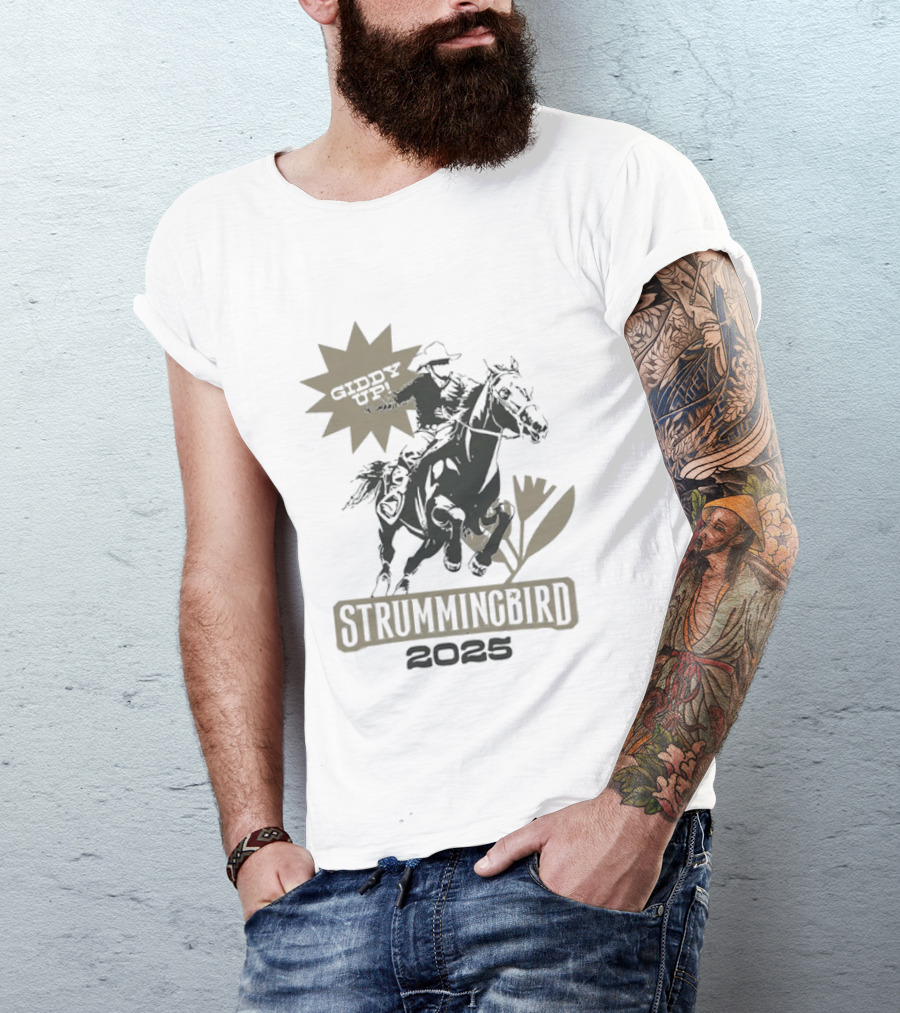 Strummingbird 2025 Giddy Up Cowboy Western Horse Rider Adventure T-Shirt