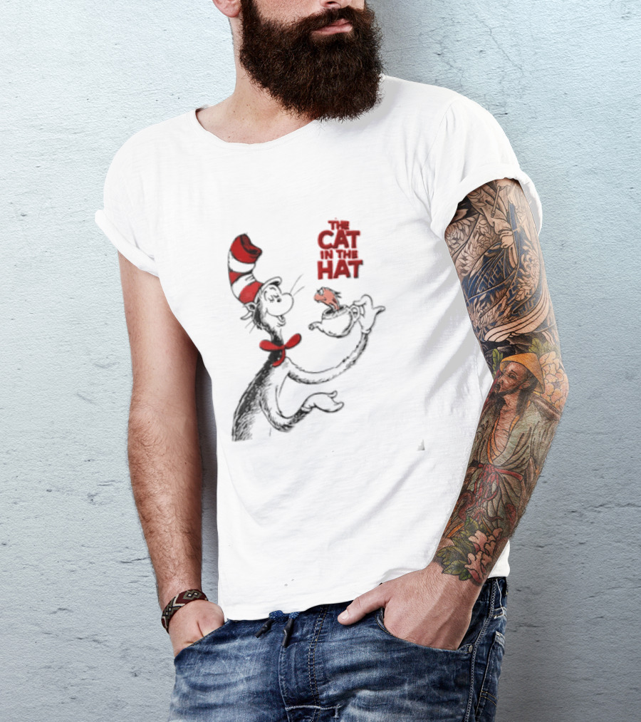 The Cat In The Hat Holding Teapot Iconic Character Image T-Shirt