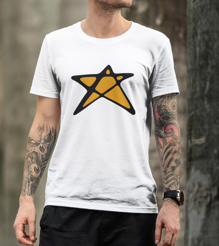 Orange Star Shape Unique Abstract T-Shirt